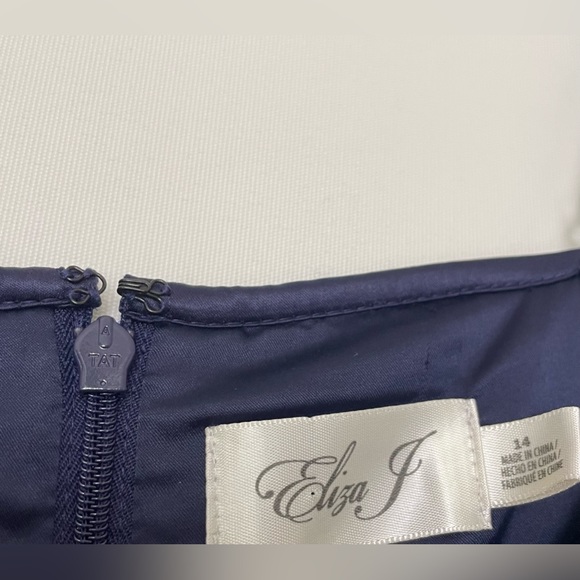 NWT Eliza J Square Neck Sequin Sheath Dress Navy Blue Size 14 - Picture 5 of 8